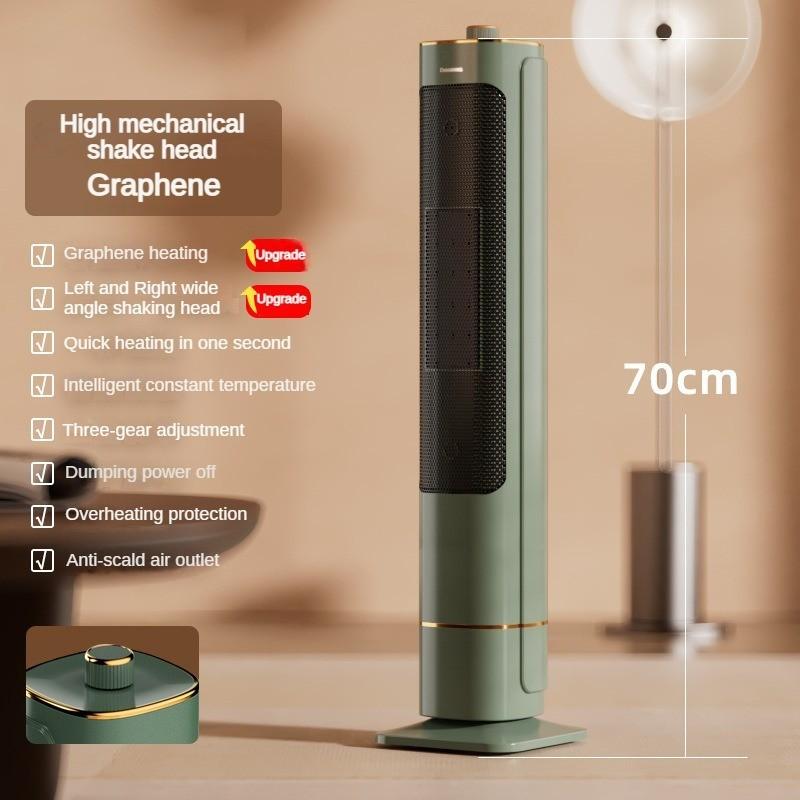 2000W Household Vertical Electic Heater Fan Energy-Saving Bathroom Small Sun Wide-Angle Air Supply Winter Instant Heater