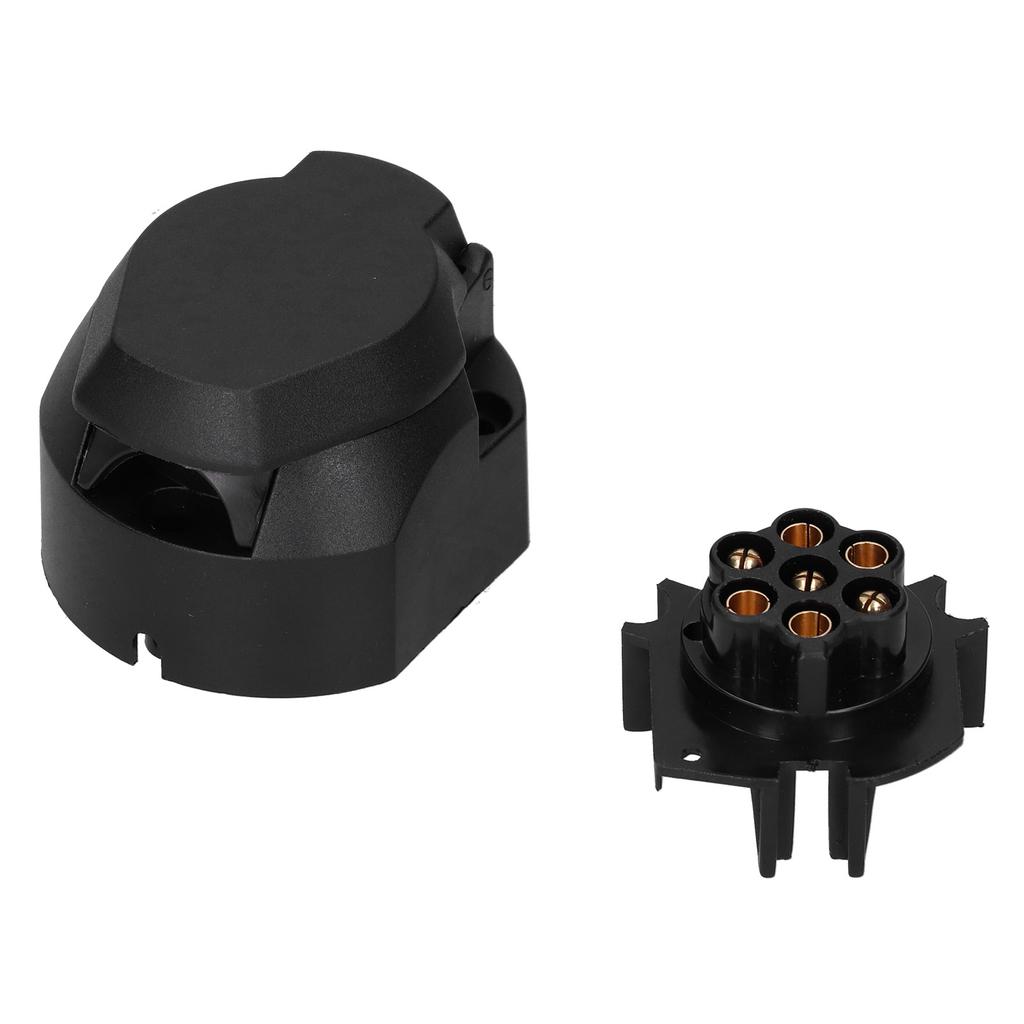 European 7 Hole Adapter Waterproof Connector Power Cord Socket for Trailer RV Commercial Vehicle