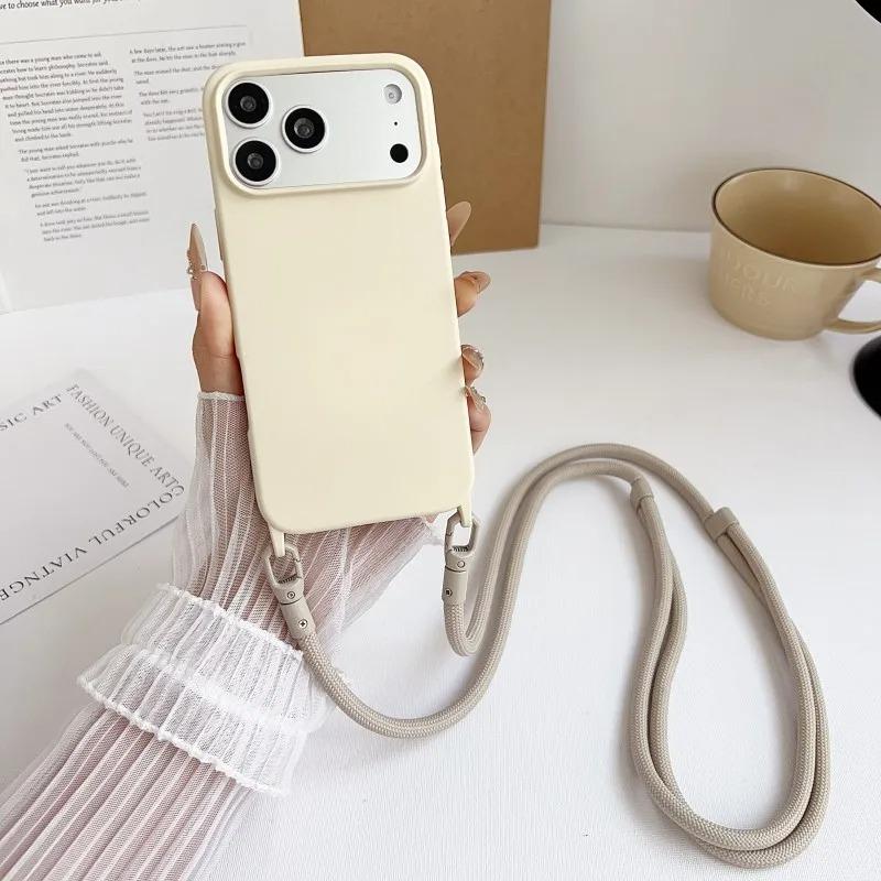 Custodia per Telefono con Laccetto in Silicone Per Per Iphone 17 16 1 14 13 Pro Max 17Pro 16Pro Air Antiurto Cinghia a Tracolla Cordoncino Copertura
