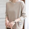 Plus-size Sweater Women's Loose Round-neck Pullover Casual Long-sleeved Solid-color Knitted Sweater Autumn and Winter Top