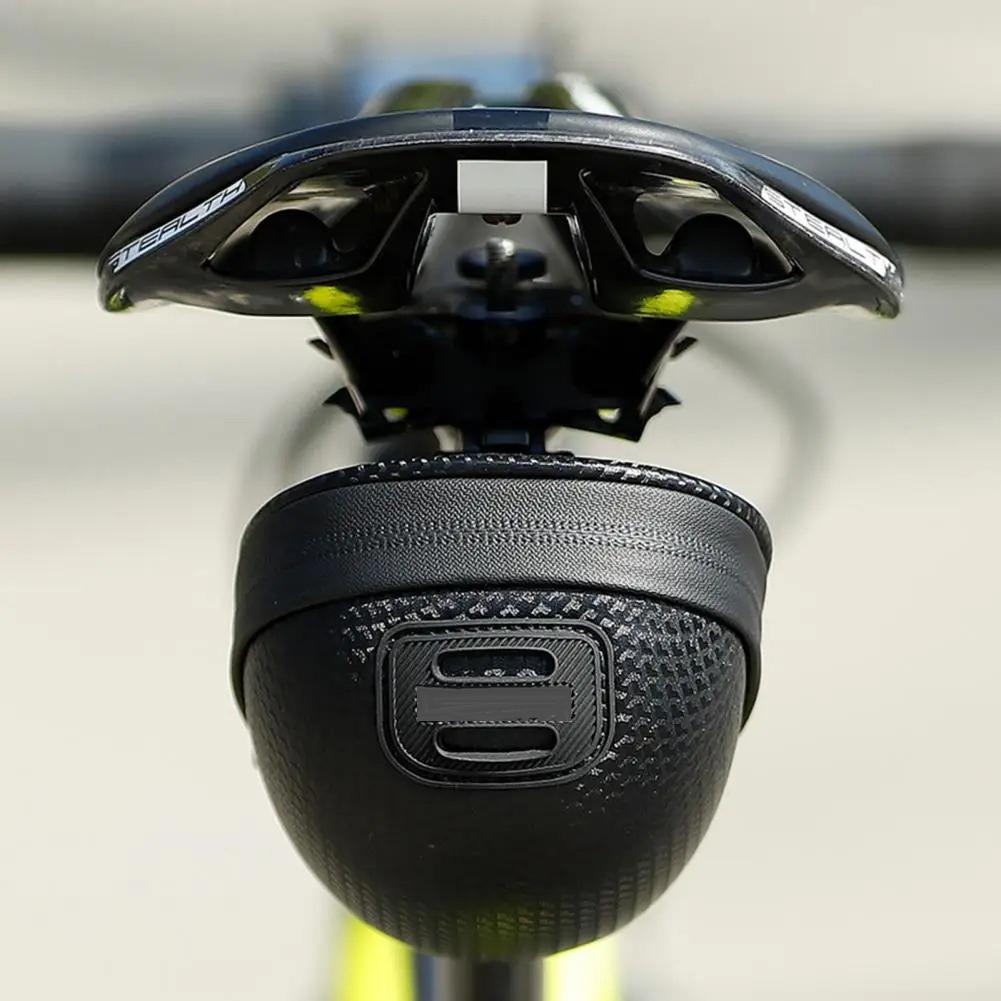 Bicycle Hard Shell Strap-On Saddle Bag, Mini Seat Bag With Waterproof Zipper, Lightweight Compact Bike Cycling Bag For Mountain Road Bike