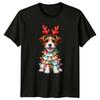 Christmas Dog Reindeer Antlers Lights Holidays Unisexs TShirt Unisexs Graphic b