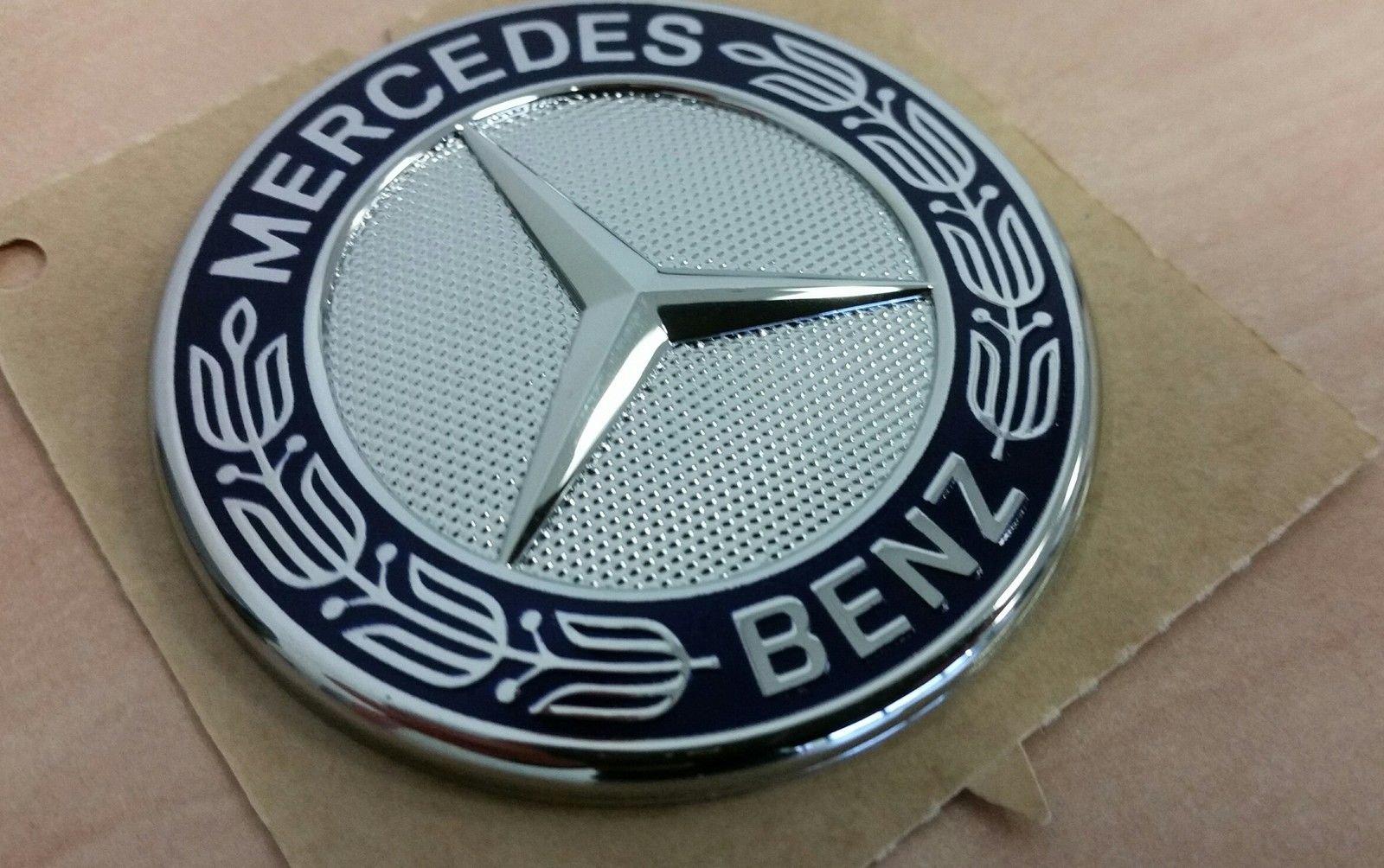 

Genuine Mercedes Benz Engine Hood Hood Emblem Laurel Wreath Taped B синий