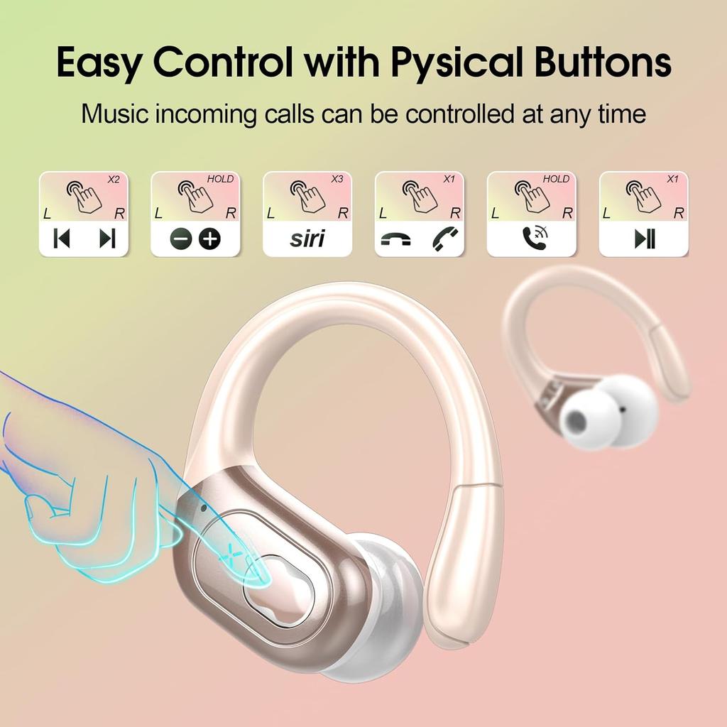 Bluetooth 5.4 Earbuds 75Hrs with Charging Case,IPX7 Waterproof Sport Earphones with Mic,Wireless Noise Cancelling Headphones