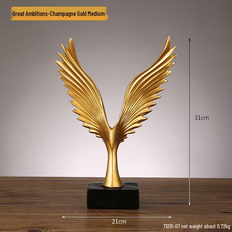 

Eagle Figurine: Great Peng with Angel Wings for TV Stand or Wine Cabinet Decorations As shown