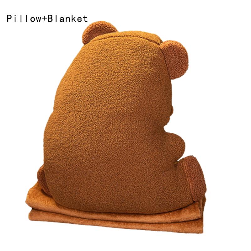 

Pillow Blanket Cute Cartoon Animal Air Conditioner Sofa Cozy Nap Soft Plush Toy Bear