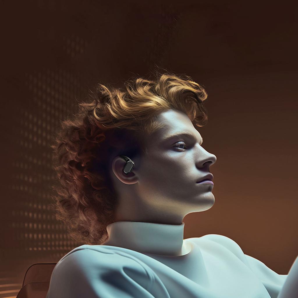 Wireless Earbuds Headphones with Flexible Earhook HiFi Sound ENC Noise Cancellation 60H for Cycling Running Workout