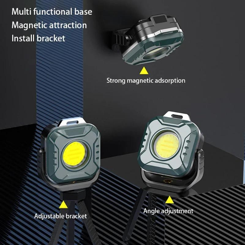 Mini Rechargeable LED Portable Flashlight Magnetic 6 Lightenings Modes Multifunction Emergency Light COB Work Light USB Camping Torch