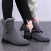 2025 new flat-bottomed snow boots women's cotton boots piled and thickened soft-soled medium boots winter Northeast large cotton shoes short boots