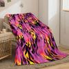 Flame-like Patterns with Orange, Yellow, and Black On a Purple Background. for All Seasons Blanket Lunch Break Throw Gift