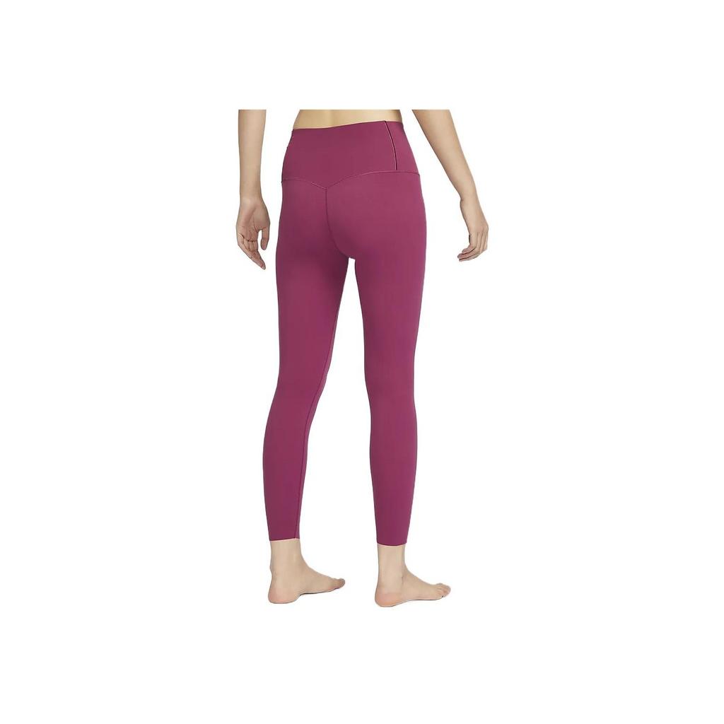 Nike High Waist Slim Fit Fitness Pants With Zenvy Series Logo Print Women Bottoms Redwood-Purple DQ6014-653