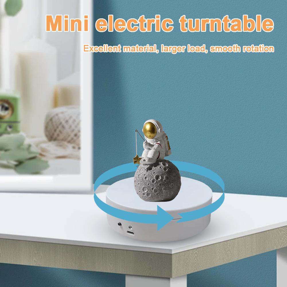 Obracająca się o 360 stopni automatyczna platforma obrotowa 12 cm stojak ekspozycyjny na biżuterię ładowanie USB/zasilanie bateryjne do wideo na żywo