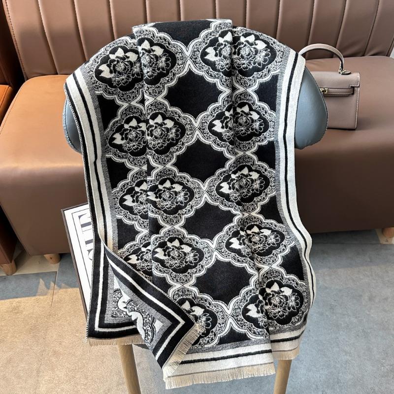 Design sense versatile accessories large shawl thickened warm scarf elegant celebrity shawl outer scarf