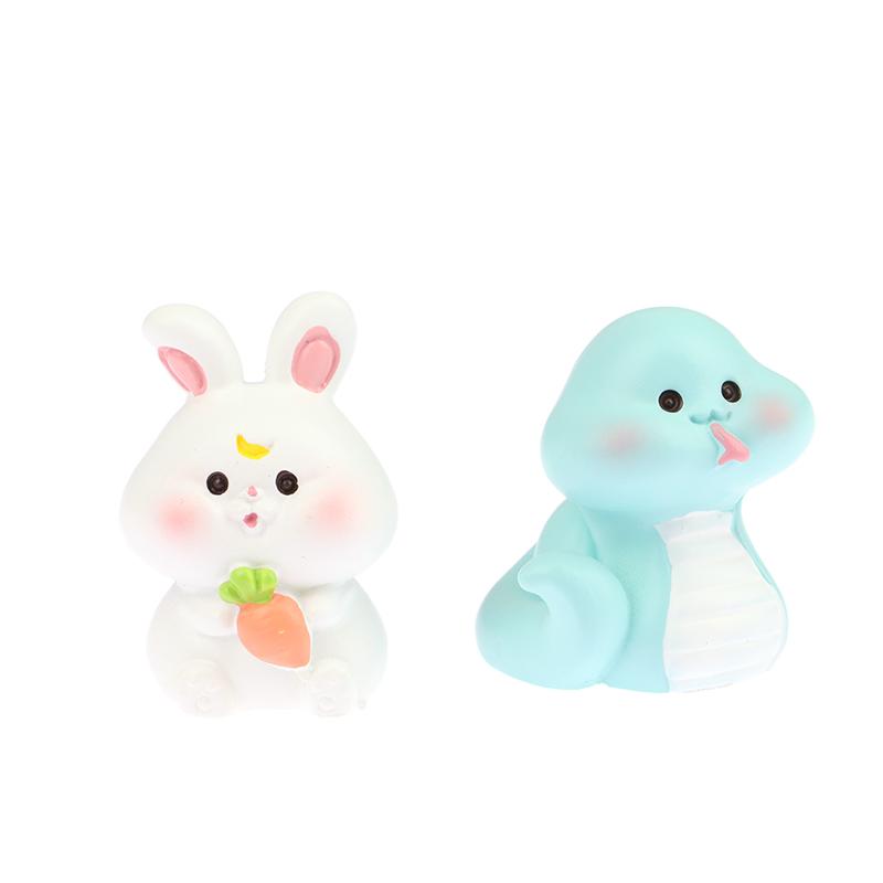 Cartoon Zodiac Color 3D Resin Doll Crafts Chinese Style Micro Landscape Bonsai Keychain Handbag Pendant Gift For Women