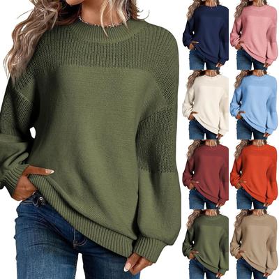 Women's Long Sleeve Winter Season Sweater Sweater Knitted Pullover Round Neck Sweater Pullover Knitted Sweater