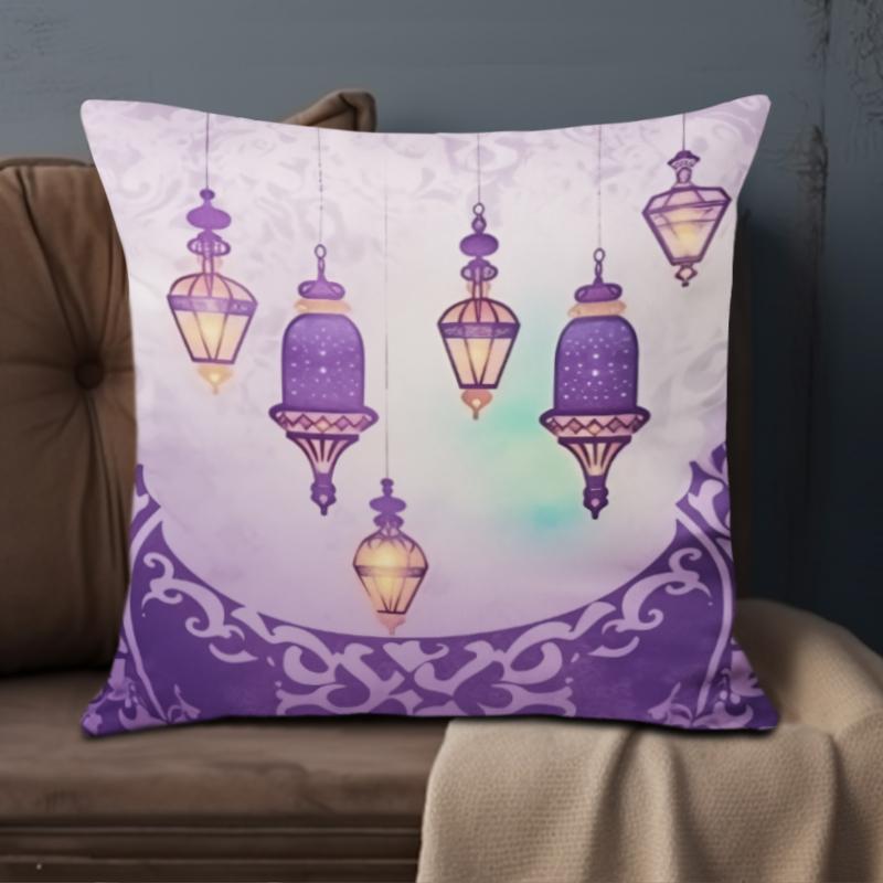 1 x doppelseitig bedruckte Kissenbezüge mit Ramadan-Motiv. (17,7"*17,7") Traditionelle Kissenbezüge für Zuhause, Dekoration für Zimmer, Bett, Sofa, Stuhl, ohne Kissenkern