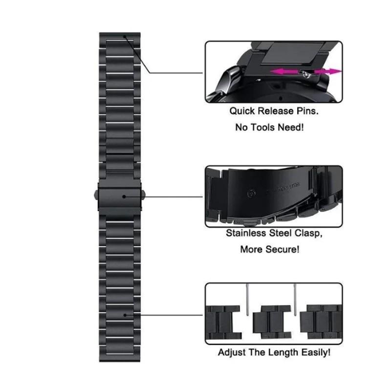 22/20/18mm Metal Band For Garmin Active 6 Active5 Forerunner 965 Venu 3 2 Stainless Steel Bracelet
