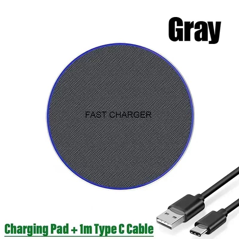 Ultra-Thin Fast Wireless Charger Pad for Samsung Galaxy S24 S23 S22 iPhone 16-12 Pro Max Wireless Induction Charging Station