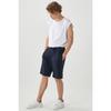 Męskie, granatowe, standardowe szorty z dzianiny o regularnym kroju