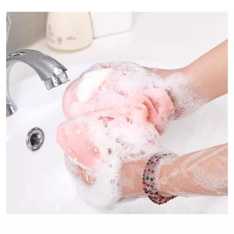 Large-sized Bath Ball, Not Dissolving Bath Flower Ball, Cute Scrubbing Bath Ball, Creating Foam for Washing, Bathing, Scrubbing The Back, Bath Towel