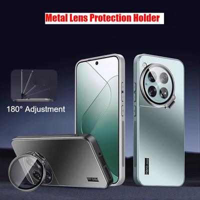 Metalowe Etui z Niewidocznym Uchwytem na Obiektyw Aparatu Dla Oneplus 13R 13 12 ACE 5 Pro 3Pro 3V Wstrząsoodporne Matowe Etui z Podstawką Ochrona Tylna Pokrywa