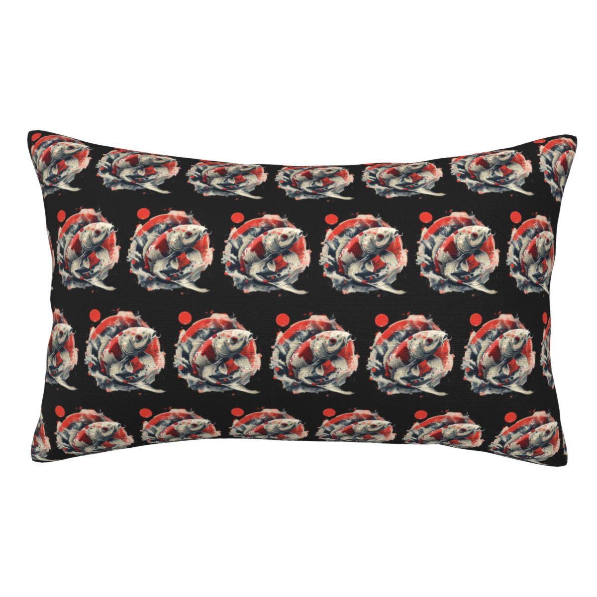 Koi Rising Rectangle Pillowcase Cushion Cover Decorative Bedroom Bed Home Comfort Throw Pillow 60x40cm