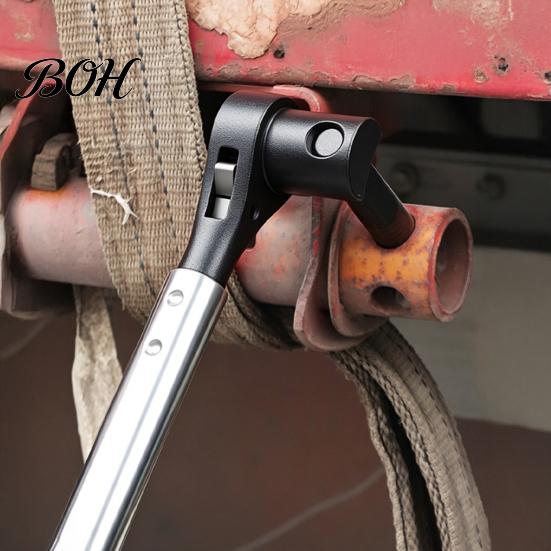 Anti Slip Locking Wrench for Trailer Winches Ratchet Cargo Winch Tensioner Wrench, Heavy-Duty Truck Strap Tool, Bar, Reversible Ergonomic Lever Heavy