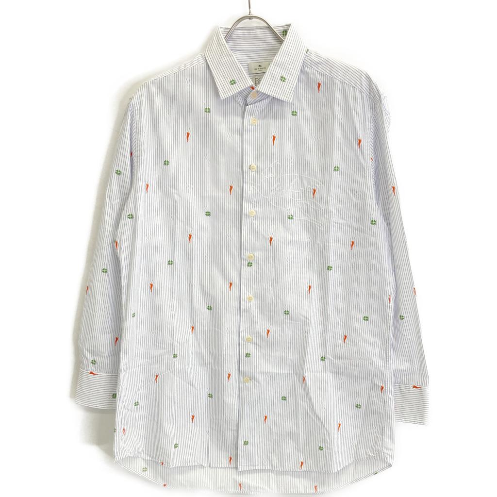 ETRO Striped BEN ETRO ESSERE cotton shirt tops 41 White / purpleUsed