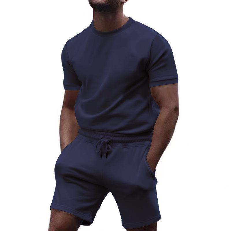 Europäischer Stil Herren-Freizeit-Zweiteiler 2026: Kurzarm-T-Shirt & Shorts
