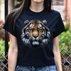 Strong Spirit Tiger Unisex T-shirt Black Navy Dark Heather