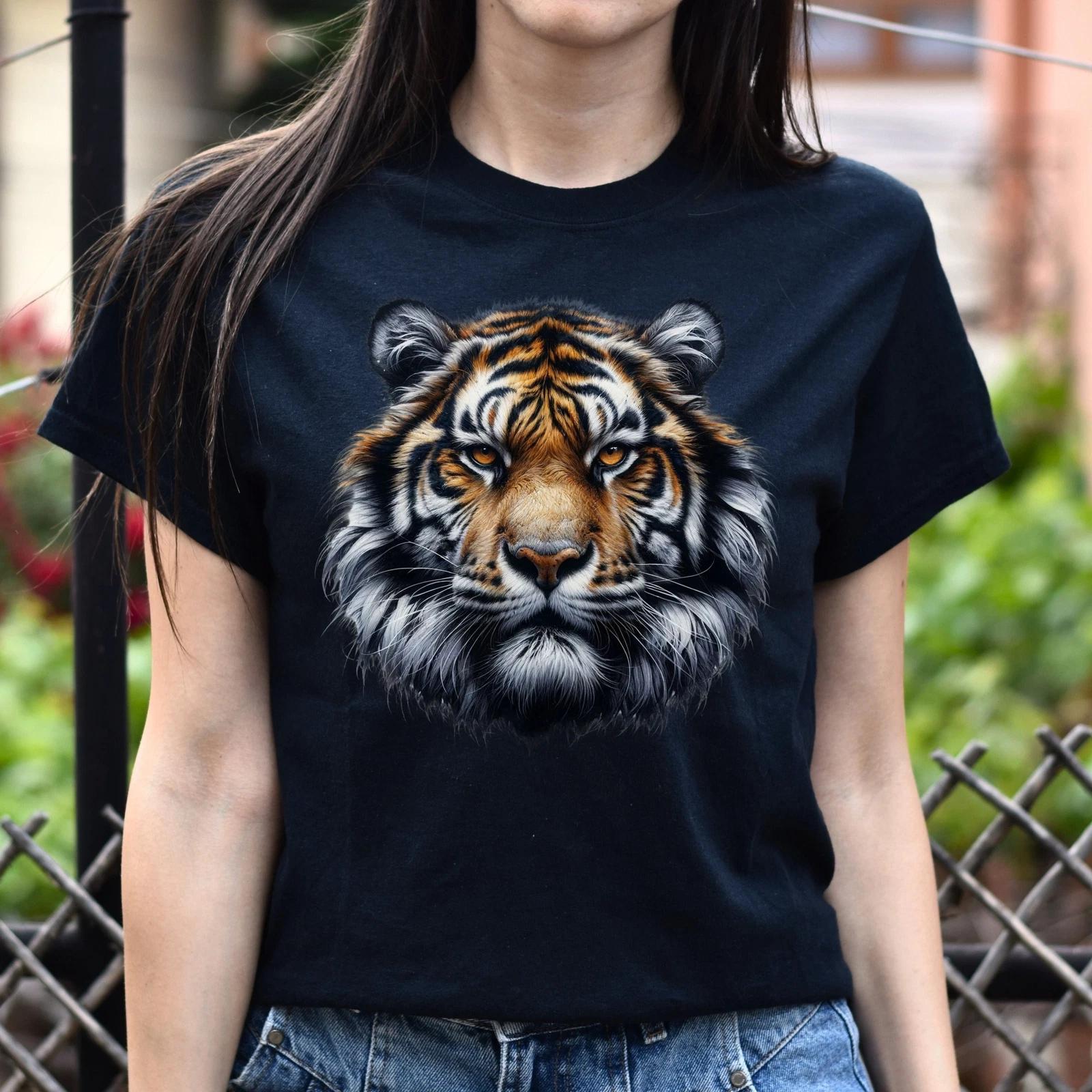 Strong Spirit Tiger Unisex T-shirt Black Navy Dark Heather L