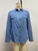 Women's Long-Sleeve Denim Shirt - Casual European & American Style, Autumn, Lapel, Single-Breasted
