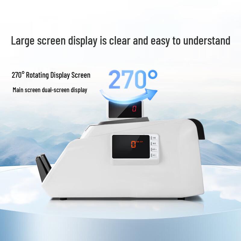 Deli 3903S Portable Dual-Screen Banknote Counter & Verifier CN Plug (adapter Included)