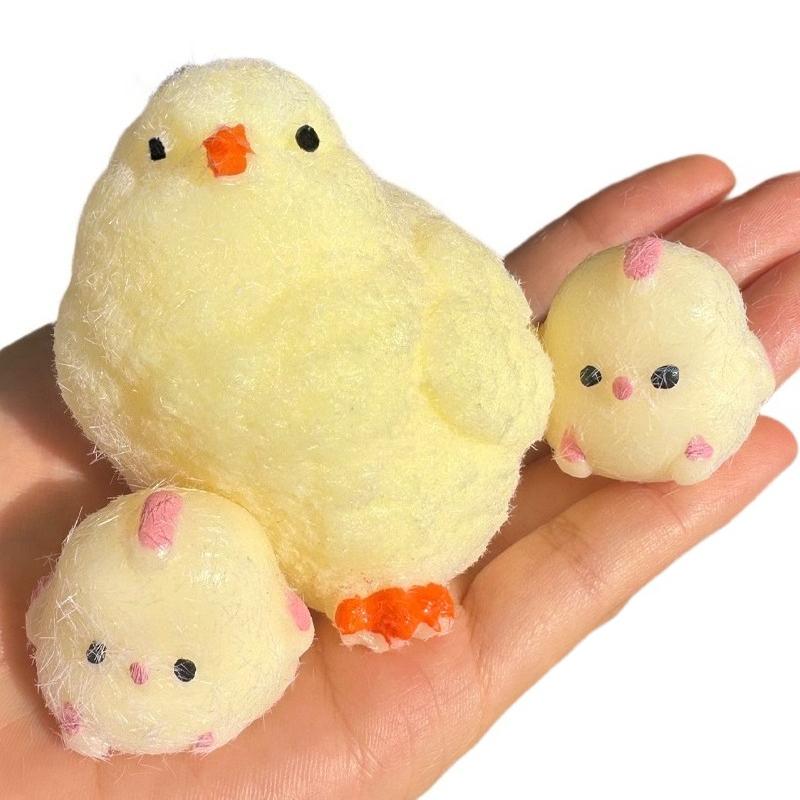 Squishy Söt Kyckling Klämleksak Supermjuk Stresslindring Mochi-leksak Tecknad Långsam Återstuds Avslappnande Fidget-leksak för Vänner Gåva