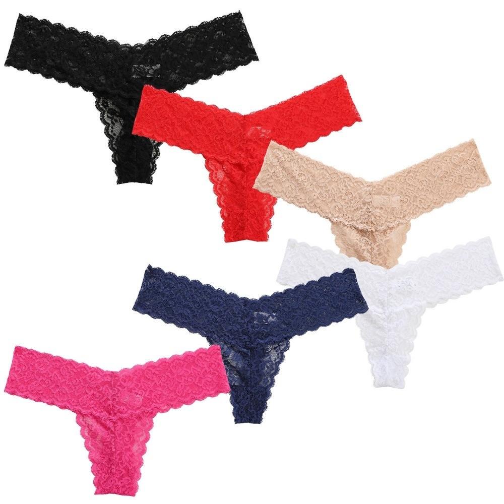 Low Waist Lace Seamless Panties Thong Mesh Lace Briefs Thin Underwear for Women Lady