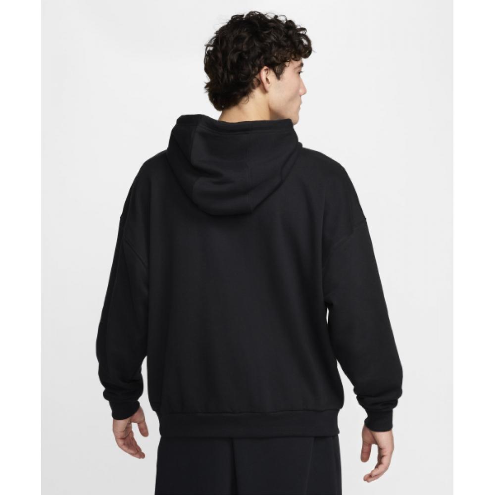 Nike Club Fleece Oversized French Terry Pullover Hoodie M   Schwarz Weiß  Hj1817 010