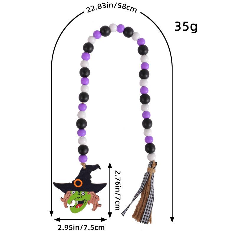 

Halloween Wooden Bead Pendant Creative Witch Castle Pendant Ghost Party Decoration