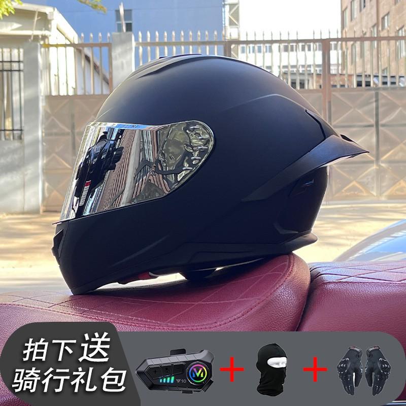 ECE/GB Certified Full Face Motorcycle Helmet With Bluetooth Intercom Men Women Use Large Rear Wing Stylish Design