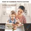 24 Color Personalised Paint By Numbers Photo Custom DIY Oil Painting By Number Picture Canvas Portrait Family Children Photo