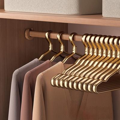 10pcs/set Aluminum Alloy Clothes Hangers Home Balcony Drying Racks Wardrobe Organizer Hangers Non-Slip Space-Saving Coat Hangers
