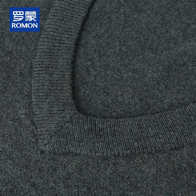 ROMON Men's 100% Pure Wool V-Neck Sweater