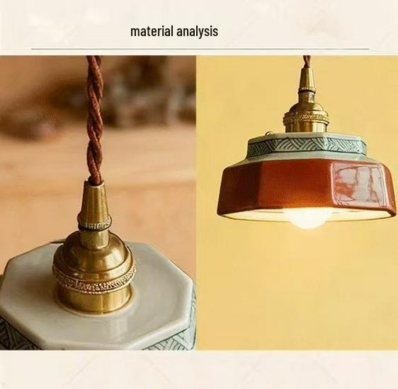 Mid-Century Japanese Ceramic LED Pendant Light for Bedroom, Dining Room, or Balcony
