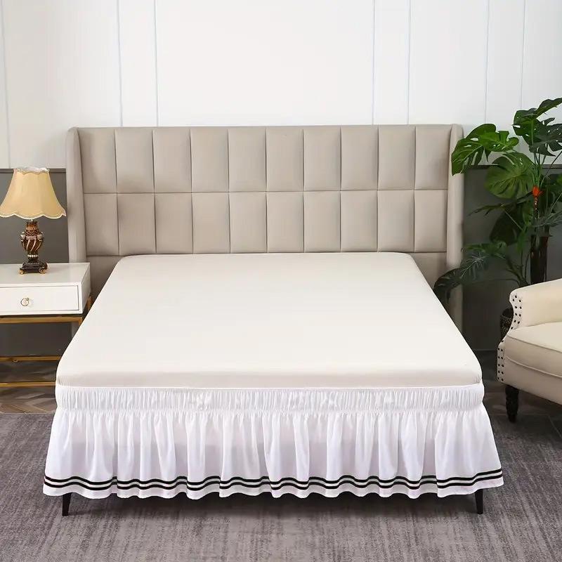 

Dust Elastic Adjustable Ruffle Bed Skirt Bedding for King Queen Twin Easy Fit Wrinkle-Free Washable Fade Resistant Home Decor Full 54x75x15inch