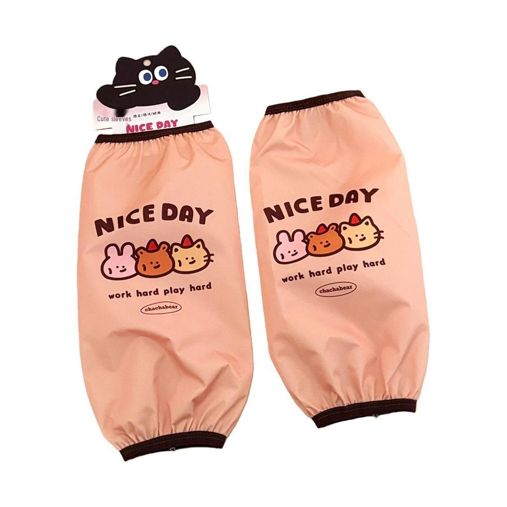 Tengyi Waterproof Cartoon Arm Sleeves - Cute, Stain-Proof, Protective Covers for Students & Office Use