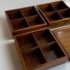 Houten gelaagde bento box, 3-laags, gelakt (klein, 16,5 cm)
