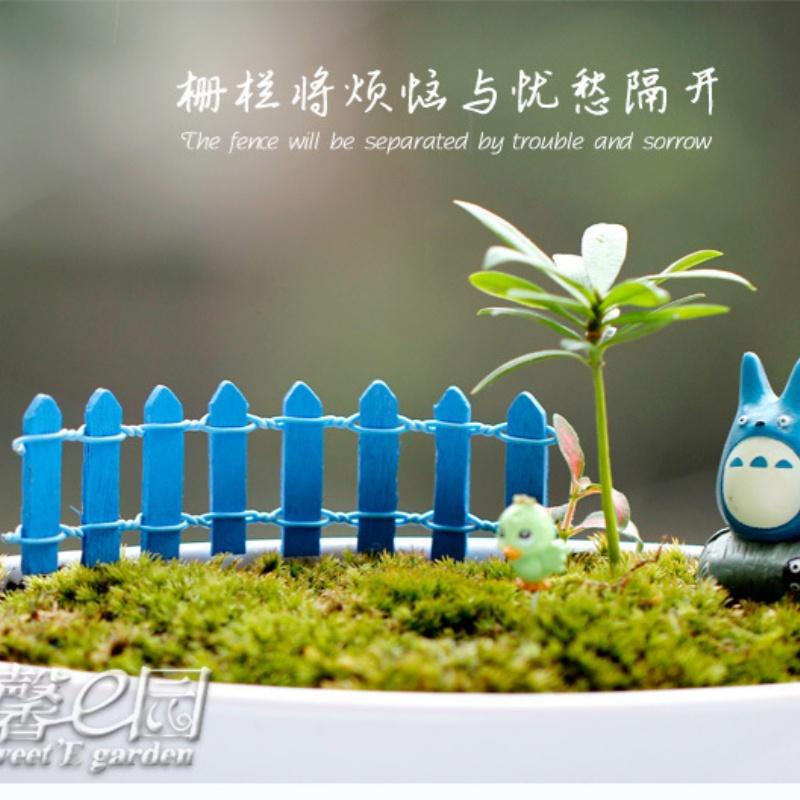 9.5*3cm Mini Wooden Fence DIY Miniature Fairy Garden Wood Barrier Dollhouse Showcase Craft Home Decor Garden Accessories