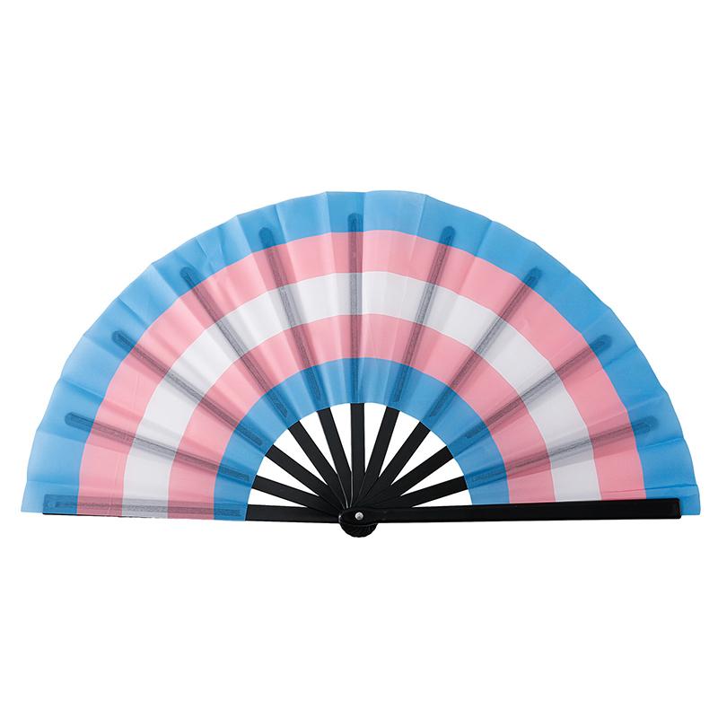 Rainbow Folding Fans Gay Lesbian Decorative Folding Fans, Large Handheld Fan Bamboo Folding Fan For Men/Women, Wedding, Dancing,