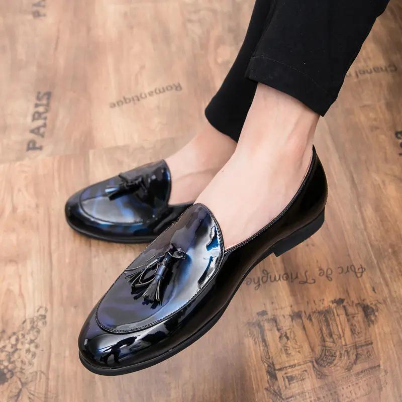 Men's Large Leather Tassel Loafers - Trendy, Breathable, Casual Business Shoes for Summer