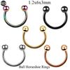 1PC G23 Titanium Nose Lip Ear Cartilage Tragus Piercing Eyebrow Horseshoe Rings Piercing Captive Bead Ring Sexy Piercing Jewelry