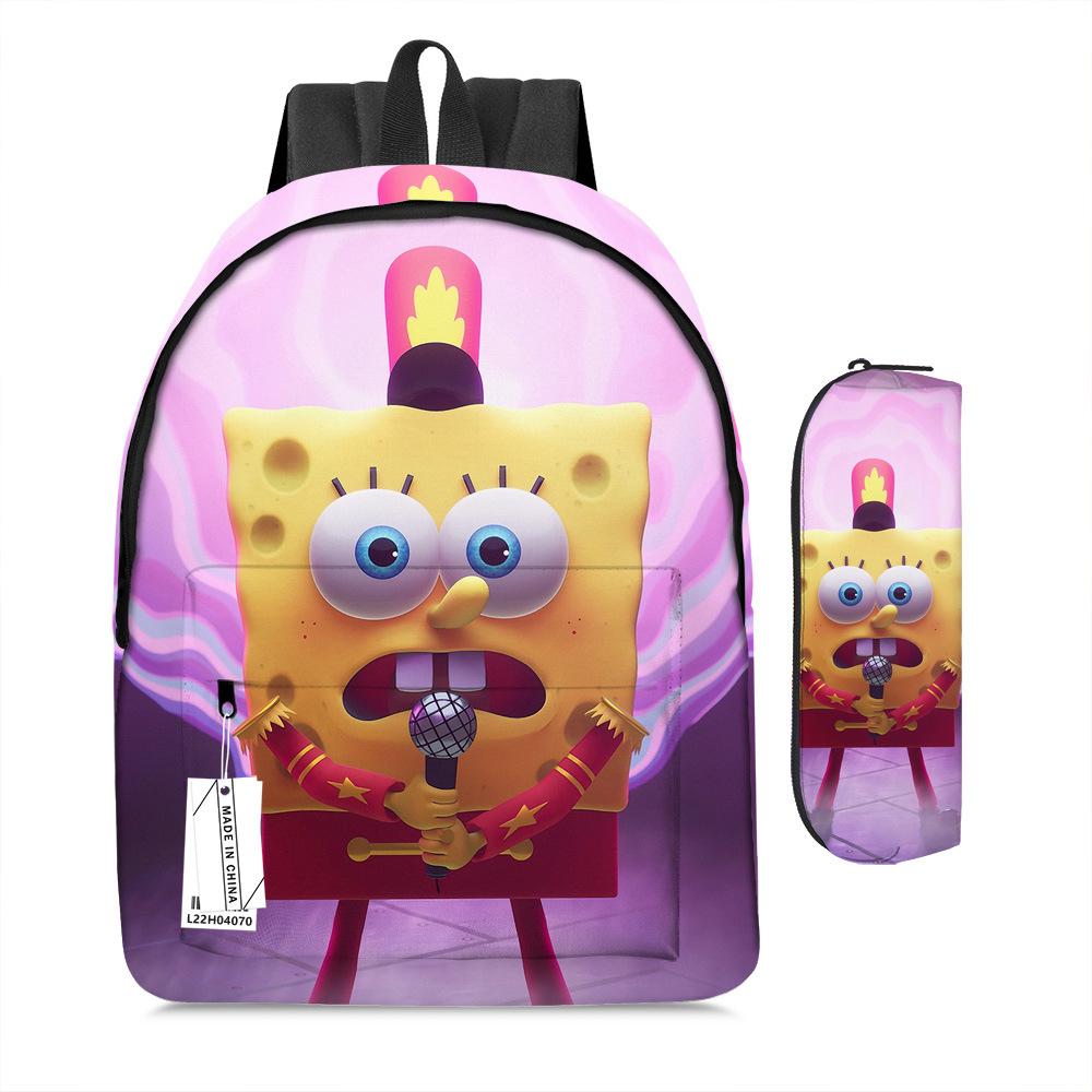 Spongebob Squarepants Children'S School Bag Male And Female Students Backpack Kindergarten Cute Cartoon Backpack Pencil Bag